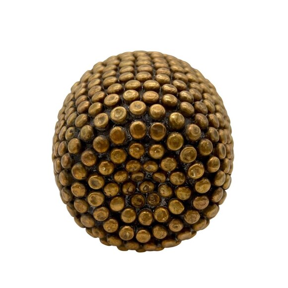 Vintage Brass Studded Decorative Apple Figurine Paperweight Fruit - Picture 6 of 7